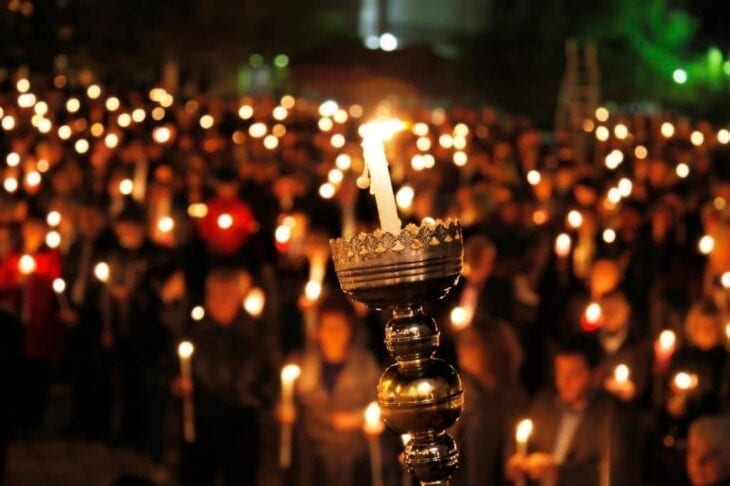 easter candle vigil church crete